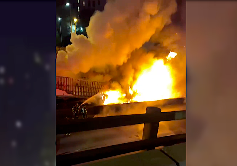 The crash and emergency response shut down the expressway for hours early Tuesday