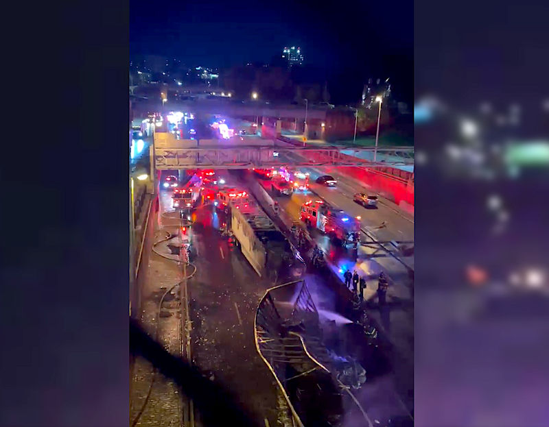 Traffic was backed up for hours on the expressway, just east of University Avenue