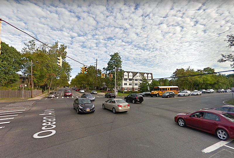 The three vehicles collided at Ocean Avenue and Peninsula Boulevard in Lynbrook just after 12 a.m. Tuesday.