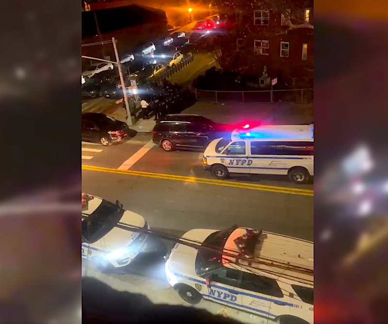 Police investigate at the Kingsborough Houses early Tuesday