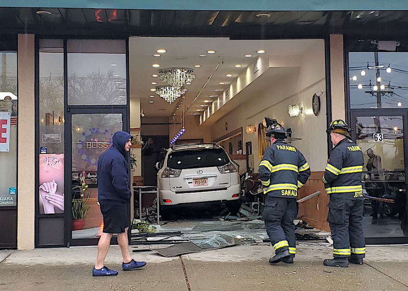 An 83-year-old man crash through a Paramus nail salon Tuesday.