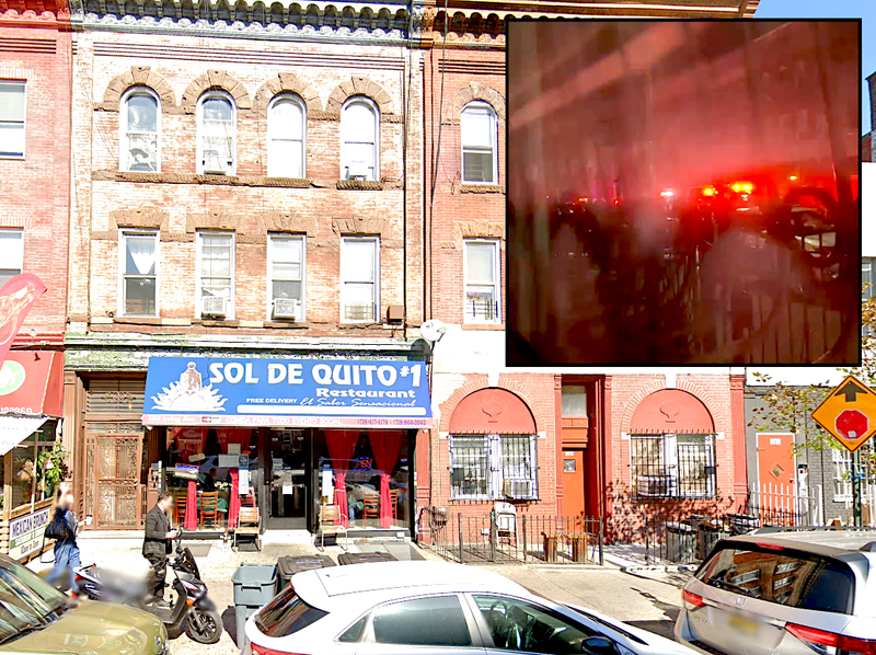 Two men were shot and wounded outside Sol De Quito on Irving Avenue in Bushwick on Friday morning