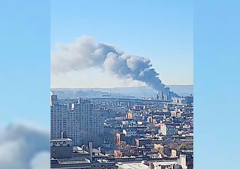 The smoke could be seen for miles around as the fire burned on Dec. 13, 2022
