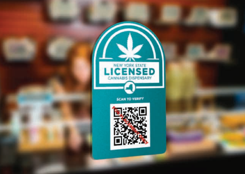 A draft of what the decal verifying legal dispensaries could look like.