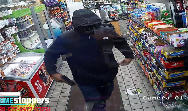 Security cameras captured footage of the robbers.