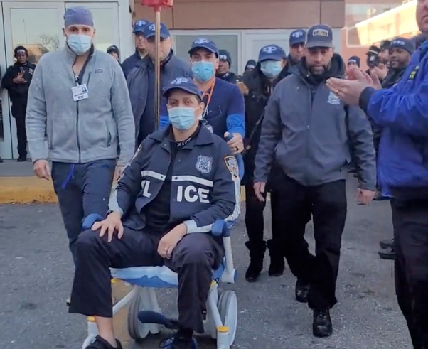 The NYPD officer was released from the hospital hours after the shooting on Dec. 21, 2022