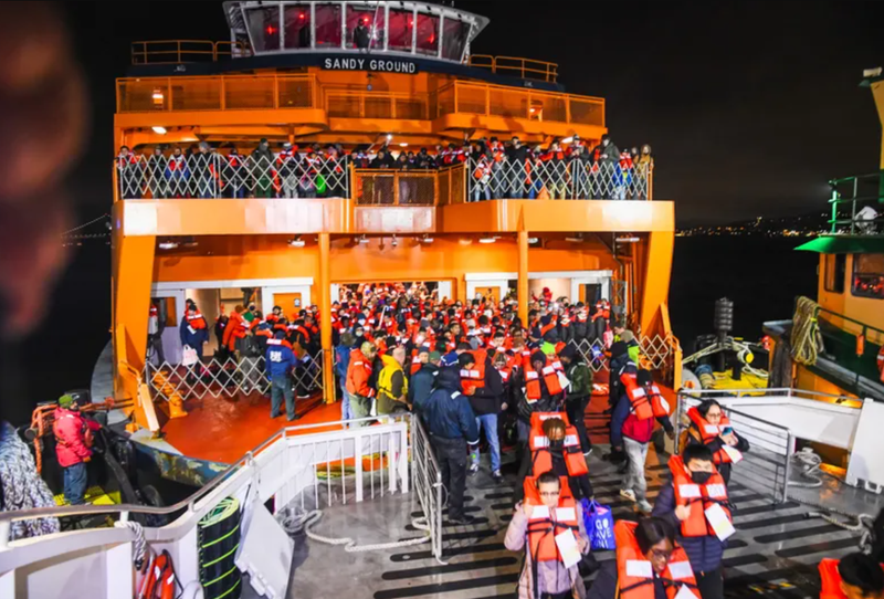 Hundreds of passengers had to be removed from the ferry to other ships before they were brought to the St. George Ferry Terminal on Staten Island.