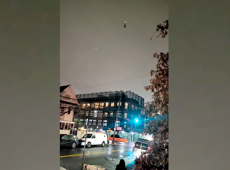A police helicopter over the scene of the crash on Thursday night