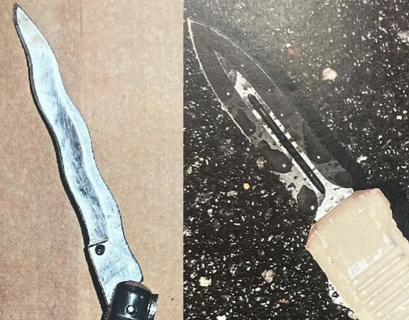 Authorities released images of the two blades Eric Terranova had on him in the March 2022 attack on Nassau County police detectives.