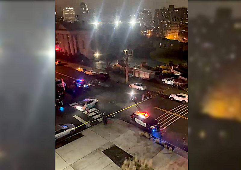 Two police officers were stabbed in Newark on Thursday evening