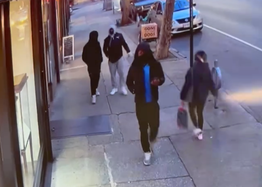 Surveillance video captured the suspects moments before the smash-and-grab robbery
