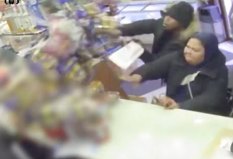 Chaos erupted inside a Harlem deli when workers wouldn't give money to three people, police said