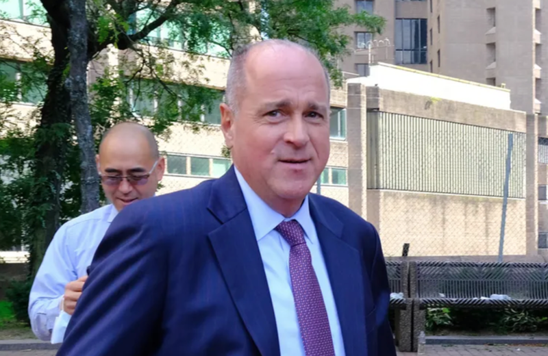 Sergeants Benevolent Association President Ed Mullins arrives at NYPD headquarters on Sept. 8, 2021.