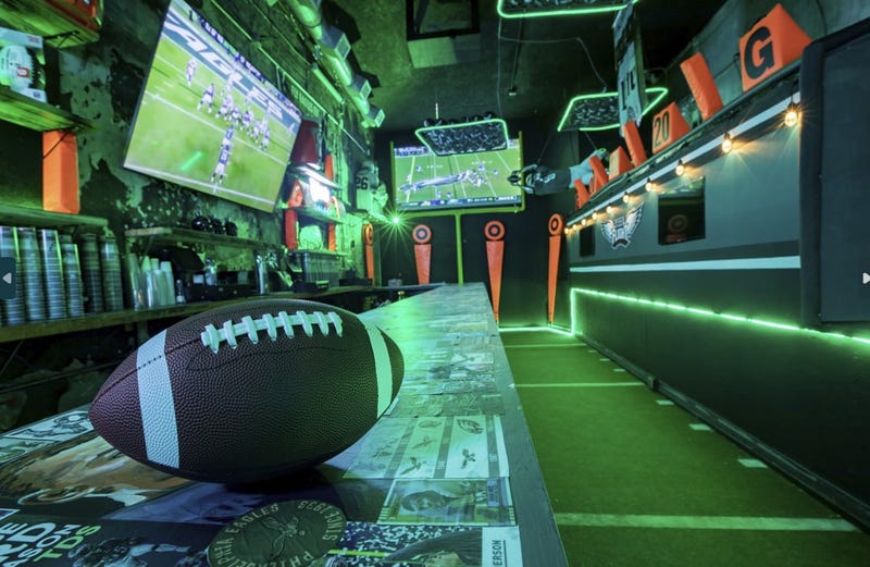 Inside Tinsel Takes Flight, a pop-up bar themed for the Eagles during their run through the 2022-23 NFL Playoffs.