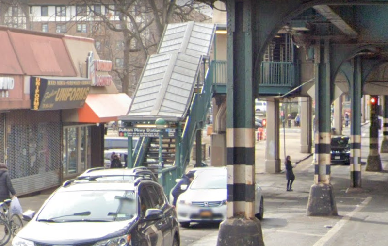The Pelham Parkway subway station where a person was hit by a train on Saturday morning, according to the MTA.