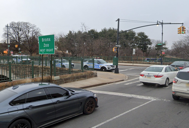 Two pedestrians were struck by an MTA bus near the Bronx Zoo on Sunday evening