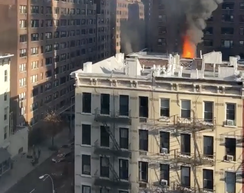 Firefighters responded to a blaze at an Upper East Side building Monday.