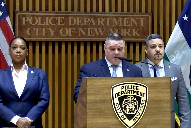 Police announced the arrest of Randy Jones at a press conference from the NYPD's headquarters in Lower Manhattan on Tuesday