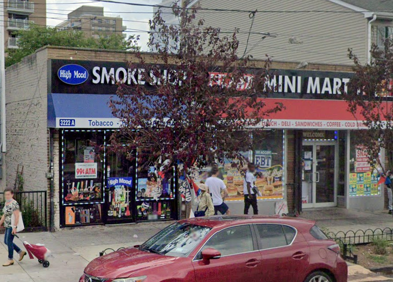 High Mood Smoke Shop on Coney Island, where four people were shot on Friday.