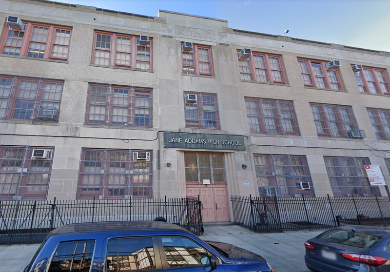The Jane Adams High School building that houses New Visions Charter High School for the Humanities II, the school that Israel Garcia worked as a dean at.