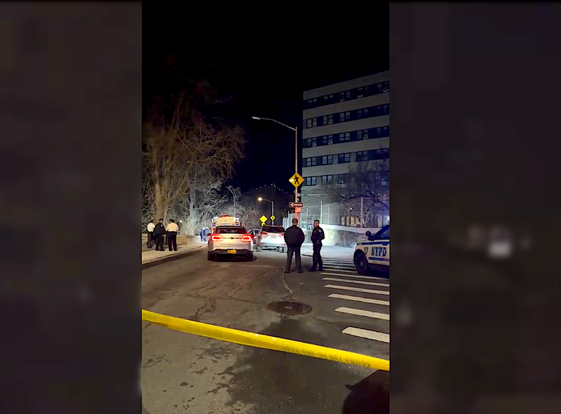 Police at the scene of a shooting on Riverside Drive in Washington Heights on Wednesday night
