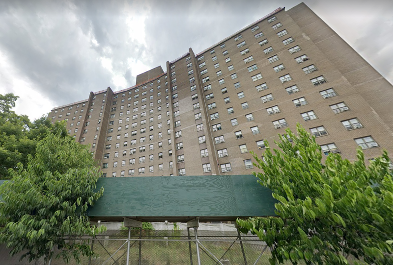 Carey Gardens on Coney Island, the apartment complex where a 75-year-old man was found beaten to death on Thursday.
