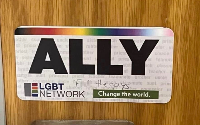 Graffiti reading "F**k the gays" at Connetquot High School is being investigated by police as a hate crime.