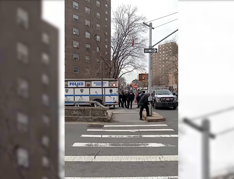 Members of the NYPD's Emergency Services Unit were seen exiting the building