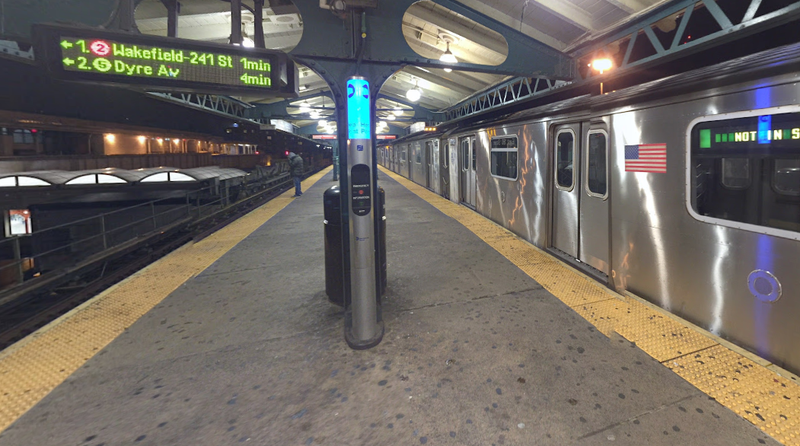 The East 180th Street station, near where a 14-year-old boy fell between a train on Friday.