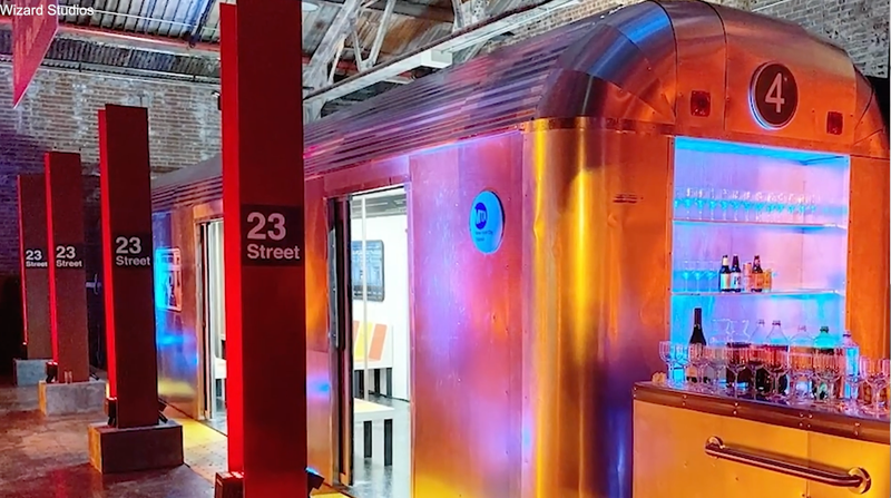 The lifelike fabrication of a subway car created by Wizard Studios