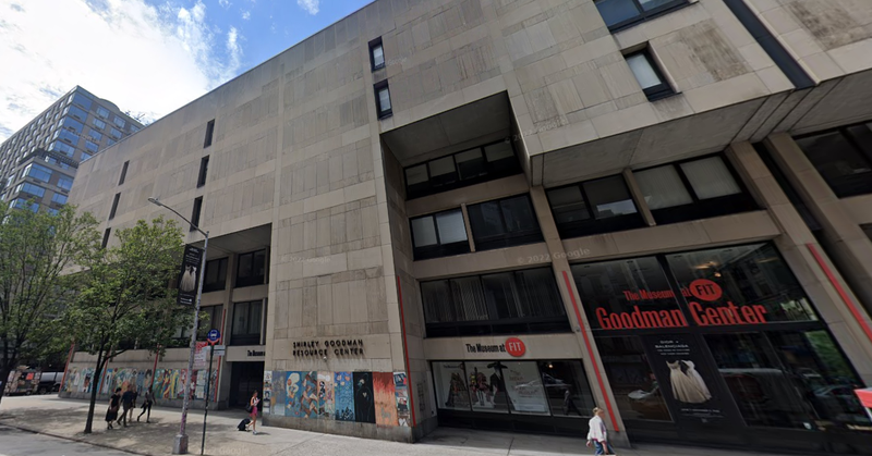 The Shirley A. Goodman Resource Center, the FIT building a man jumped to his death from on Sunday morning.