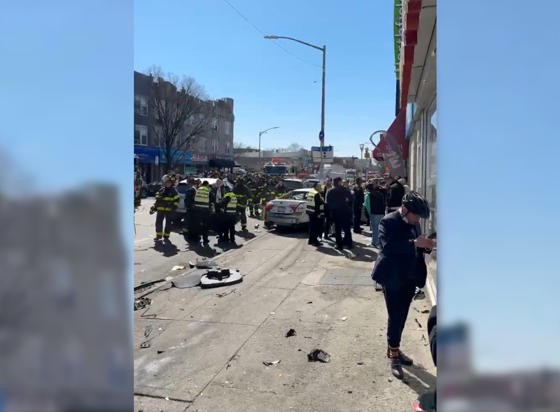 Emergency responders at the scene of the crash on March 20, 2023