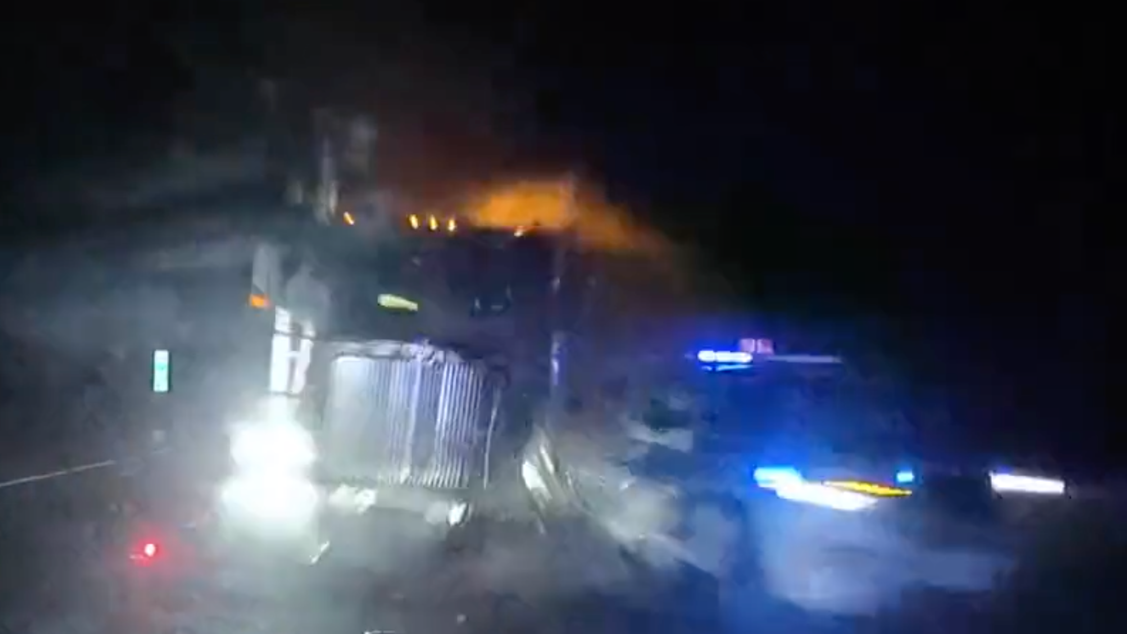 VIDEO: NJ state trooper dodges tractor-trailer as it plows into 3 vehicles