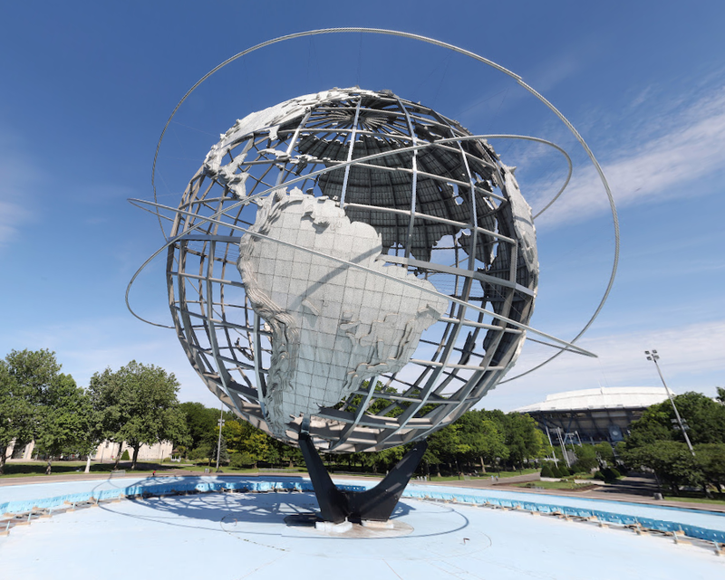 The Unisphere at Flushing Meadows Corona Park, the park where a Jewish man was beaten while the attackers yelled antisemitic slurs in February.