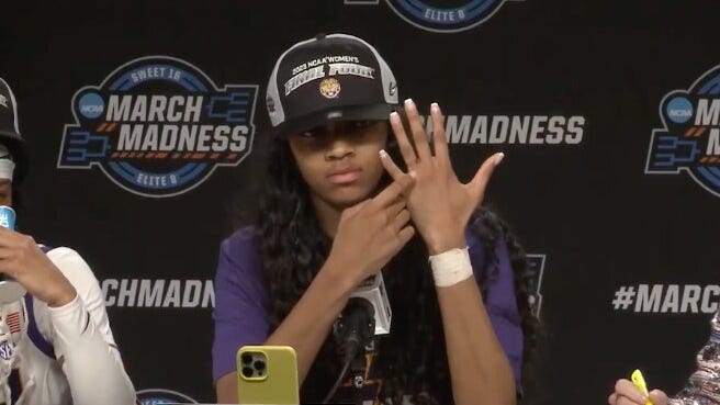 What was the deal with LSU's Sharpie rings during Elite 8 win? Angel Reese explains