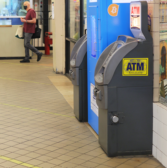 An ATM at the Clark Street subway station. The heist crew targeted ATMs in stores and bodegas, according to prosecutors.