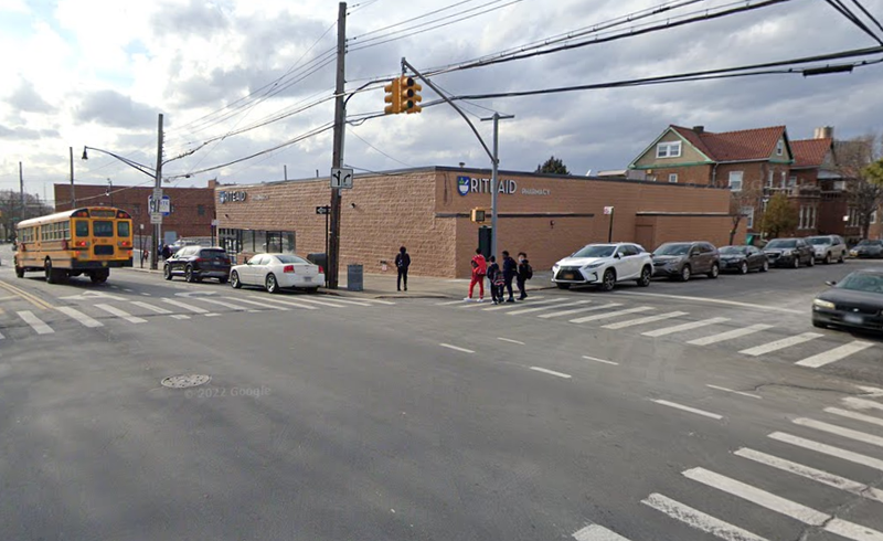 The intersection of Morris Park Avenue and Fowler Avenue, where an off-duty NYPD crossing guard attacked an 11-year-old girl on Friday, according to police.