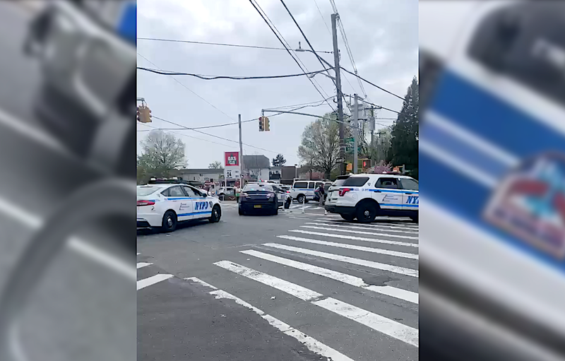 Police at the scene of the officer-involved shooting on Sunday