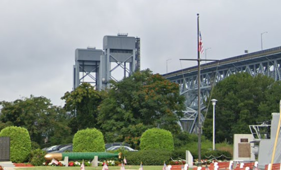 The Gold Star Memorial Bridge, where a crash with a fuel truck caused an oil spill on Friday.