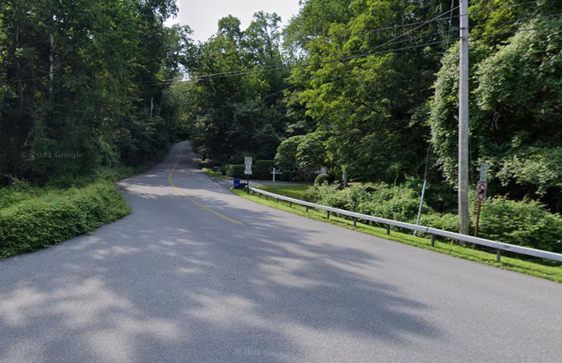 The intersection of Lake Road and Crow Hill Road, where an unlicensed teenage driver crashed into a school bus on Wednesday.