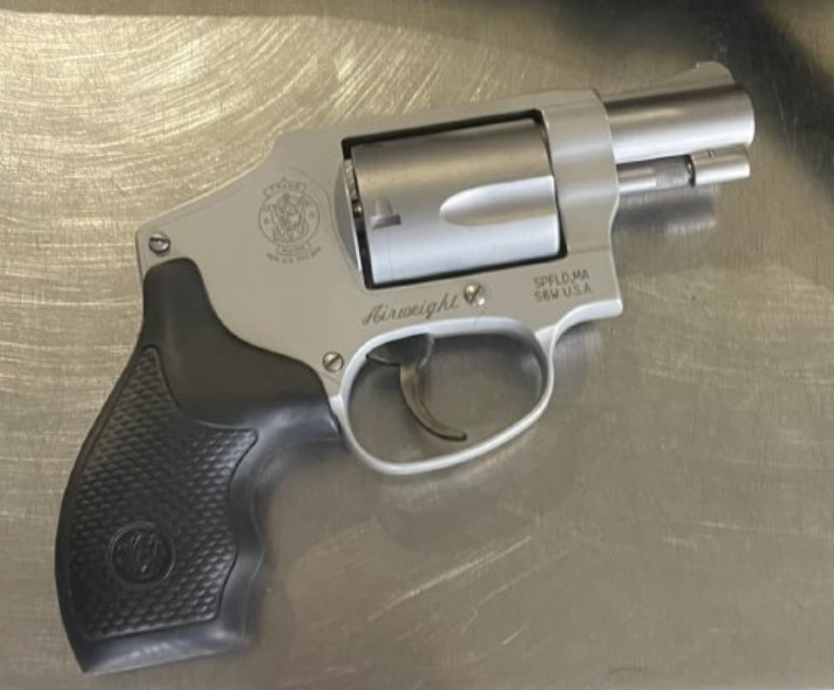 The gun confiscated from a man at Newark Newark Liberty International Airport.