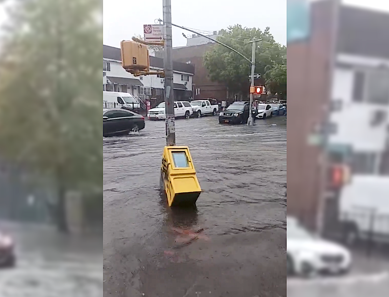 Flooding in Bushwick on Sunday