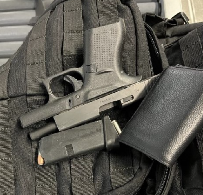 One of the guns TSA confiscated from travelers at Newark Liberty International Airport last week.