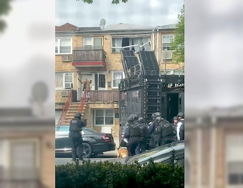 The man eventually came out of the home and was taken into custody