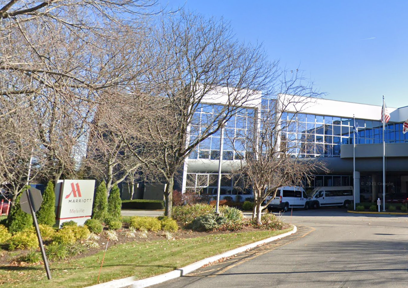 The Marriott Melville Long Island hotel, where in 2022 7-year-old Katlyn Pineda was found unconscious in a pool.