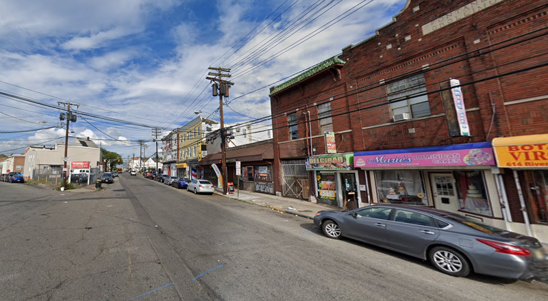 The intersection of River Street and East 13th Street, where three men were shot early Sunday morning.
