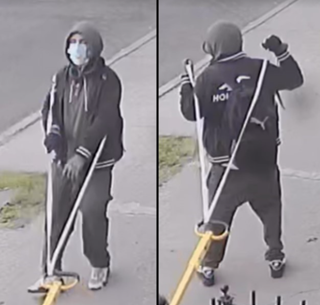 Security cameras captured images of the burglar.