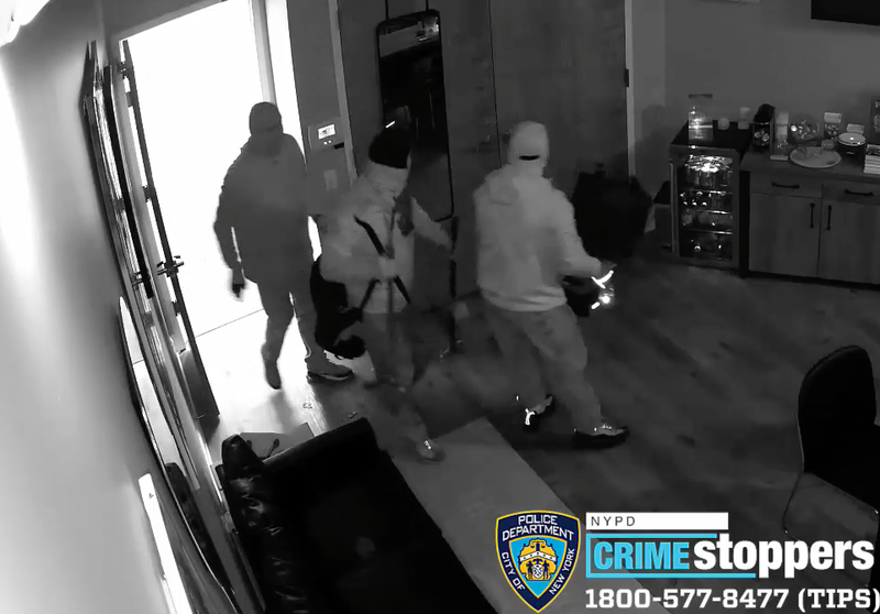 Surveillance video shows the crew going into an office and stealing a safe, police said