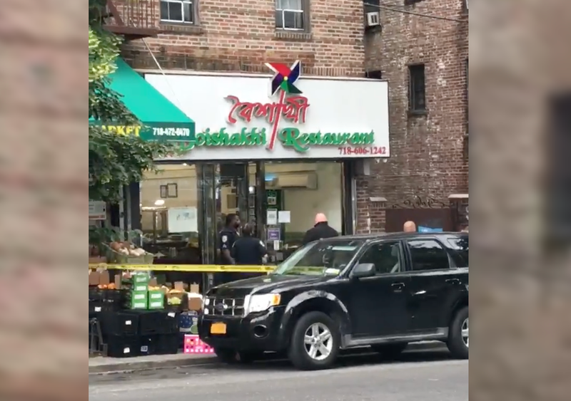 A worker was shot at a Queens restaurant Saturday afternoon, police said.