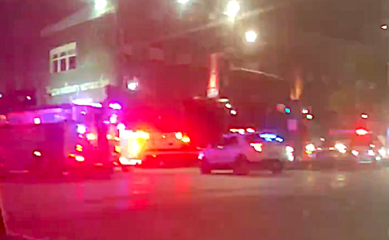 Police at the scene off 11th Avenue on Sunday night